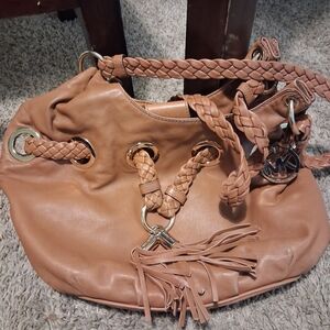 Michael Kors Brown Braided Shoulder Bag